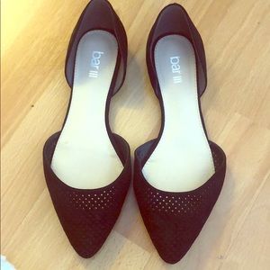 Black suede flats